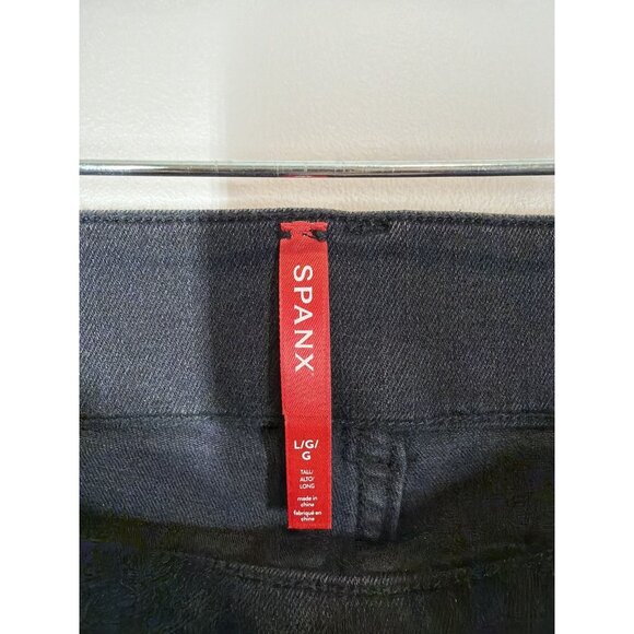 Spanx Black Skinny Jeans Women’s Large Tall Stretch Fit Comfort Denim Pull On - Picture 2 of 7